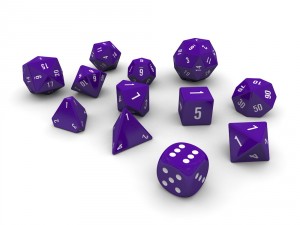 polyhedral dice set - purple Modèle 3D