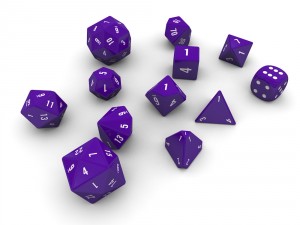 polyhedral dice set - purple Model 3D