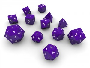 polyhedral dice set - purple Model 3D