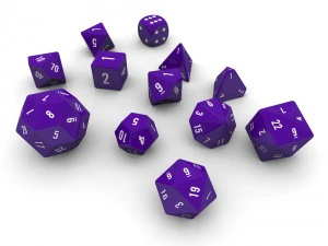 polyhedral dice set - purple 3D Model