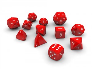 polyhedral dice set - red Modèle 3D