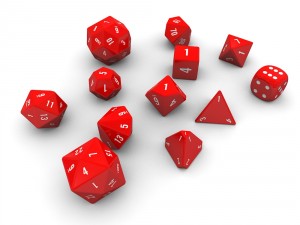 polyhedral dice set - red 3D मॉडल