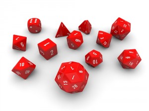 polyhedral dice set - red 3D मॉडल