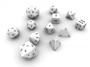 polyhedral dice set - white 3D Model