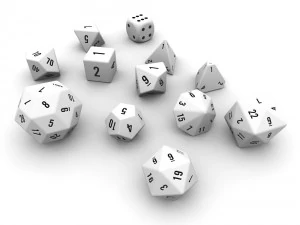 polyhedral dice set - white 3D Model