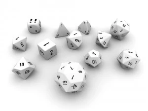 polyhedral dice set - white 3D Model