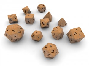 polyhedral dice set - wood Modelo 3D
