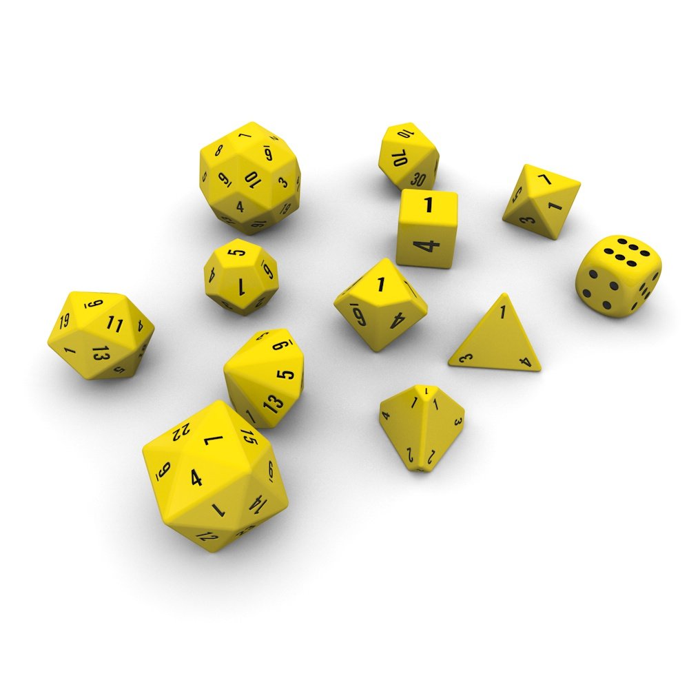 Polyhedral Dice Set Yellow 3D Model in Board Games 3DExport