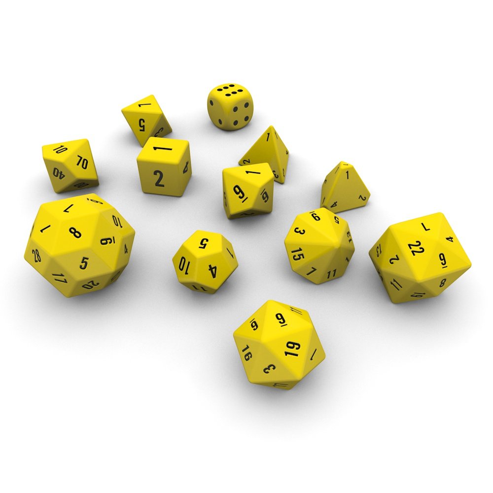 Polyhedral Dice Set Yellow 3D Model in Board Games 3DExport