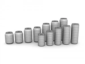 drinks cans - complete set 3D Model