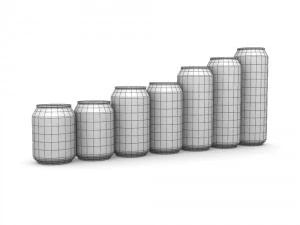 drinks cans - complete set 3D Model