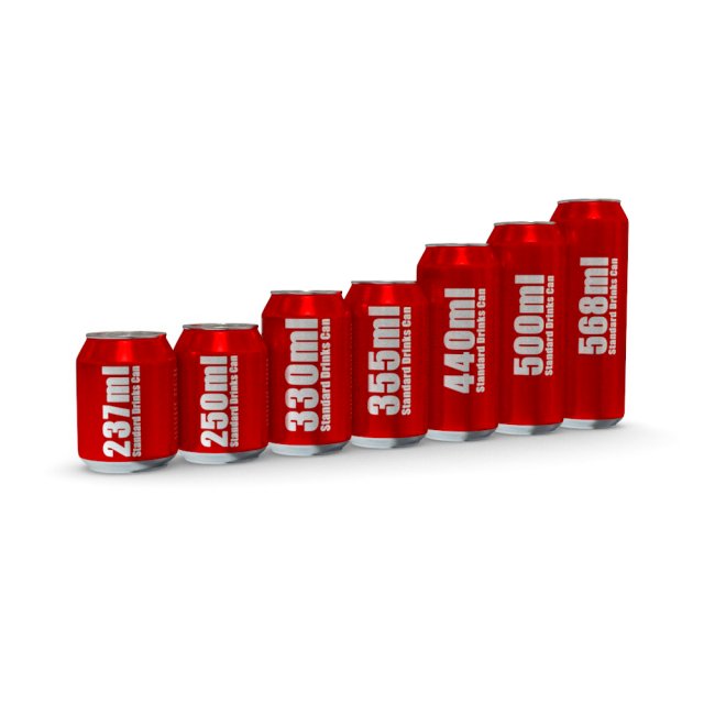 drinks cans - standard set 3D Model .c4d .max .obj .3ds .fbx .stl .blend 