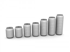 drinks cans - standard set 3D Model