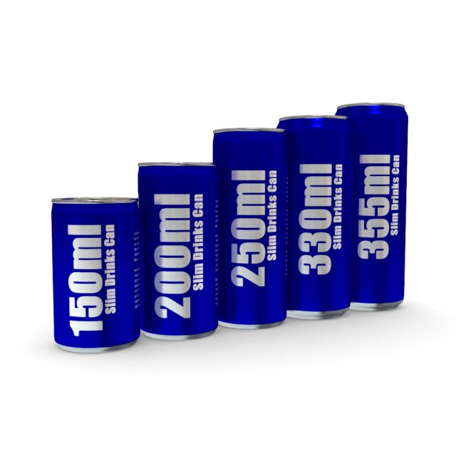 drinks cans - slim set 3D Model .c4d .max .obj .3ds .fbx .stl .blend 