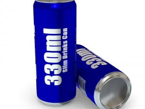 drinks cans - slim set 3D Model