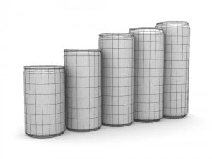 drinks cans - slim set 3D Model