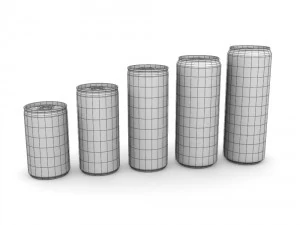 drinks cans - slim set 3D Model