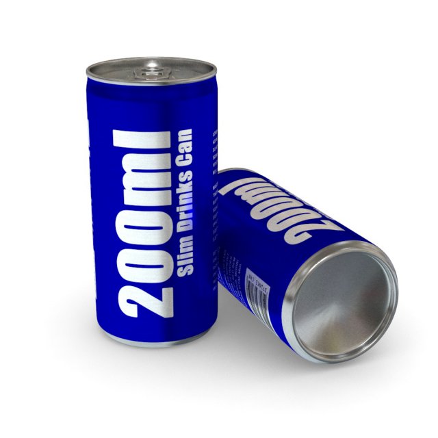 drinks can - 200ml slim 3D Model .c4d .max .obj .3ds .fbx .stl .blend 