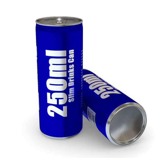 drinks can - 250ml slim 3D 모델 .c4d .max .obj .3ds .fbx .stl .blend 