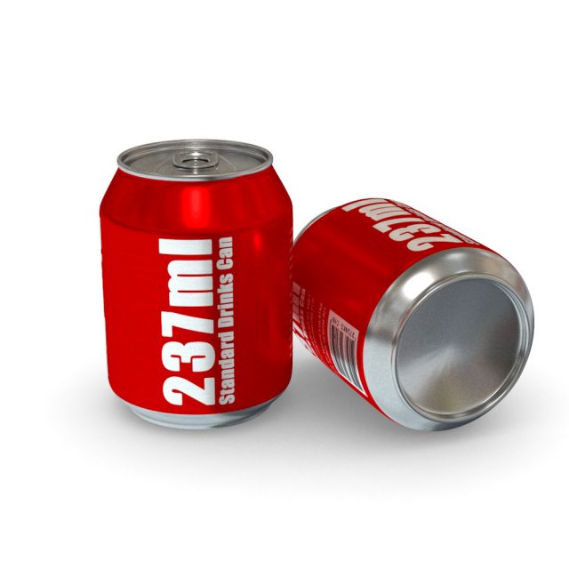 drinks can - 237ml standard 3D Model .c4d .max .obj .3ds .fbx .stl .blend 