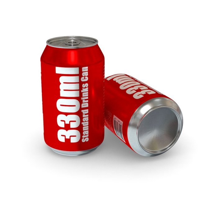 drinks can - 330ml standard 3D 모델 .c4d .max .obj .3ds .fbx .stl .blend 