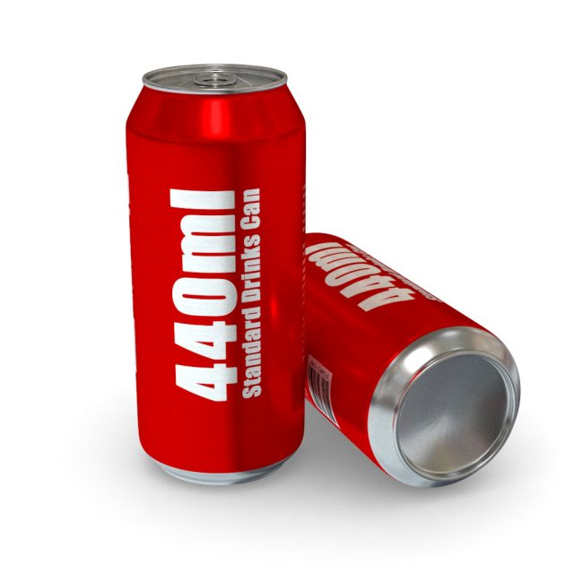 drinks can - 440ml standard 3D Model .c4d .max .obj .3ds .fbx .stl .blend 