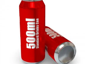 음료캔 - 500ml 기준 3D 모델