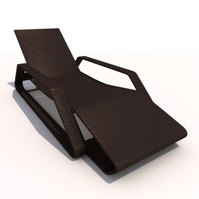 sun lounger - rattan 3D Model .c4d .max .obj .3ds .fbx .stl .blend 