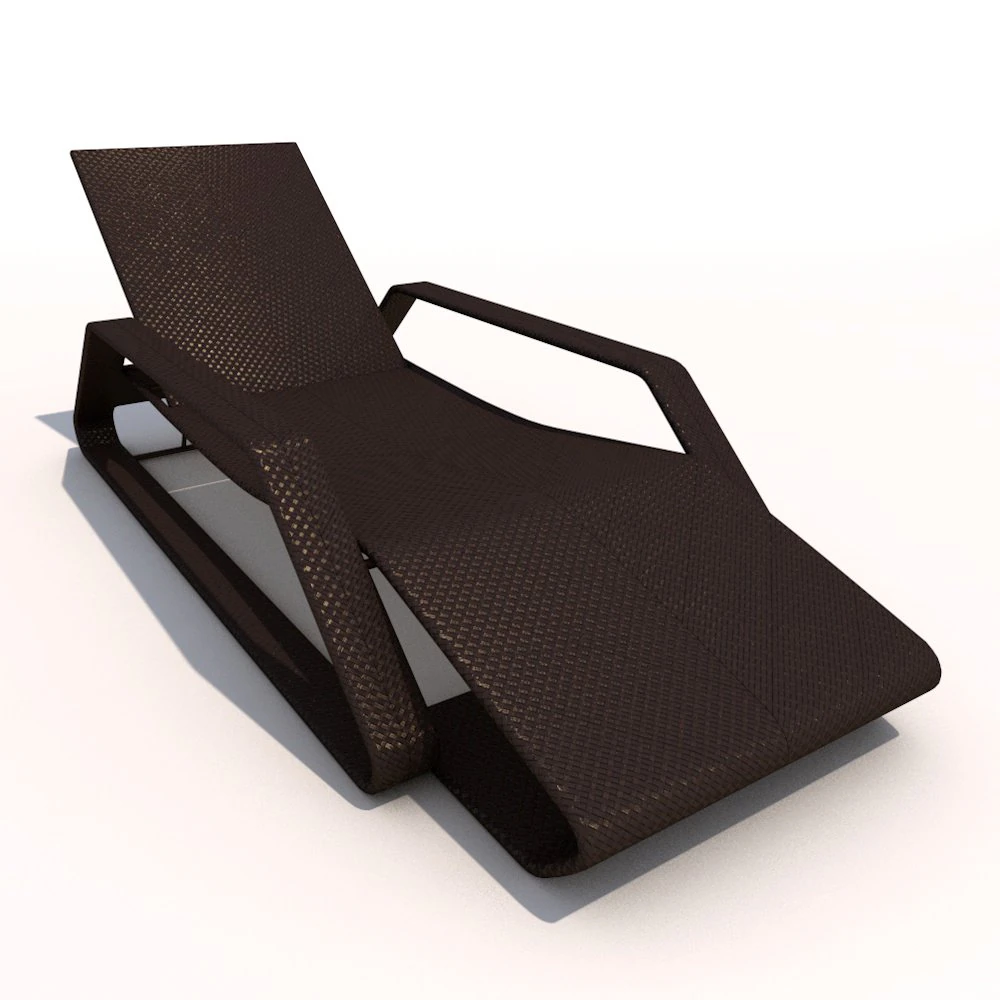sun lounger - rattan 3D Model .c4d .max .obj .3ds .fbx .stl .blend 