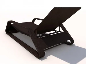 sun lounger - rattan 3D Model