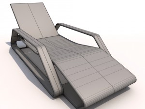 sun lounger - rattan 3D Model