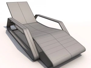 sun lounger - rattan 3D Model
