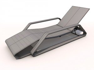 sun lounger - rattan 3D Model