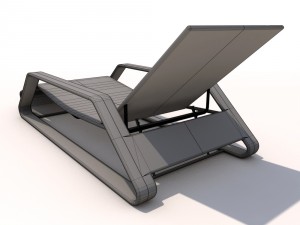 sun lounger - rattan 3D Model