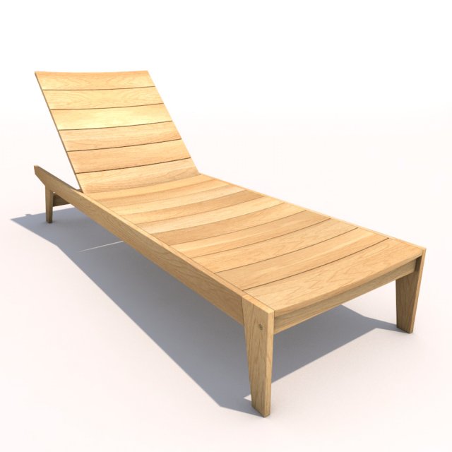 sun lounger - flatwood 3D Model .c4d .max .obj .3ds .fbx .stl .blend 