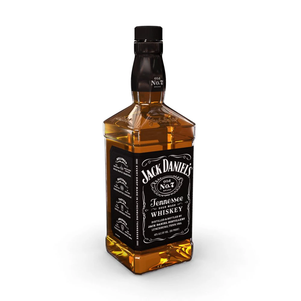 jack daniels 70cl bottle 3D Model .c4d .max .obj .3ds .fbx .stl .blend