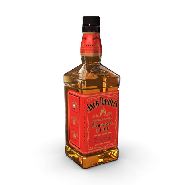jack daniels fire 70cl bottle 3D Модель .c4d .max .obj .3ds .fbx .stl .blend 