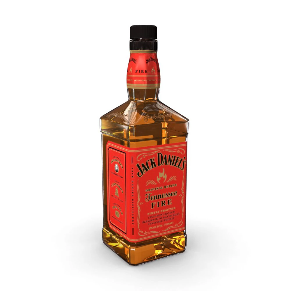 jack daniels fire 70cl bottle 3D Model .c4d .max .obj .3ds .fbx .stl .blend 