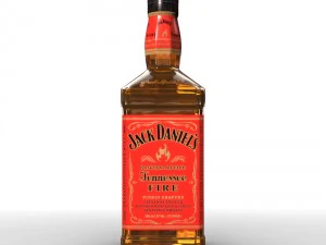 jack daniels fire 70cl bottle 3D Model