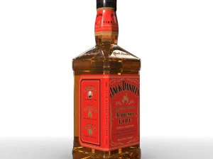 jack daniels fire 70cl bottle 3D Model