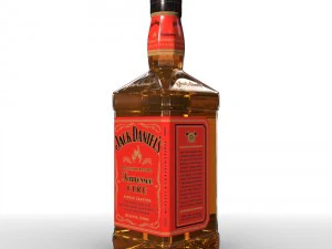 jack daniels fire 70cl bottle 3D Model