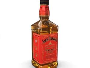 jack daniels fire 70cl bottle 3D Model