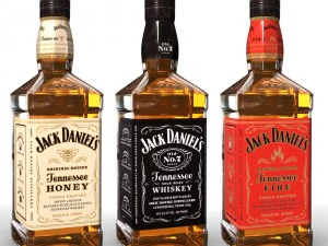 ensemble de bouteilles jack daniels Modèle 3D