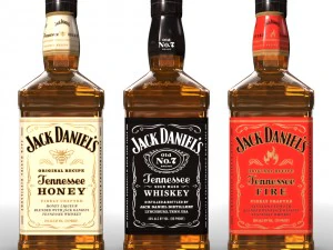 jack daniels bottle set 3D Model