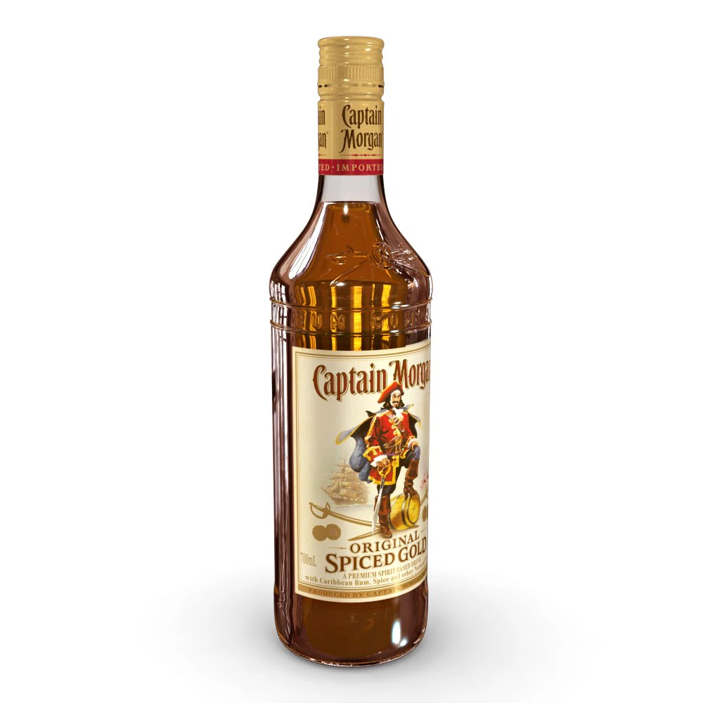 captain morgan 70cl bottle 3D Model .c4d .max .obj .3ds .fbx .stl .blend 
