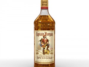 captain morgan 1l bottle 3D 모델
