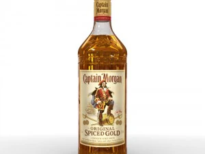 captain morgan 1l bottle 3D Model