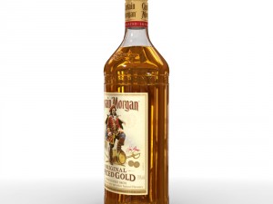 captain morgan 1l bottle 3D 모델