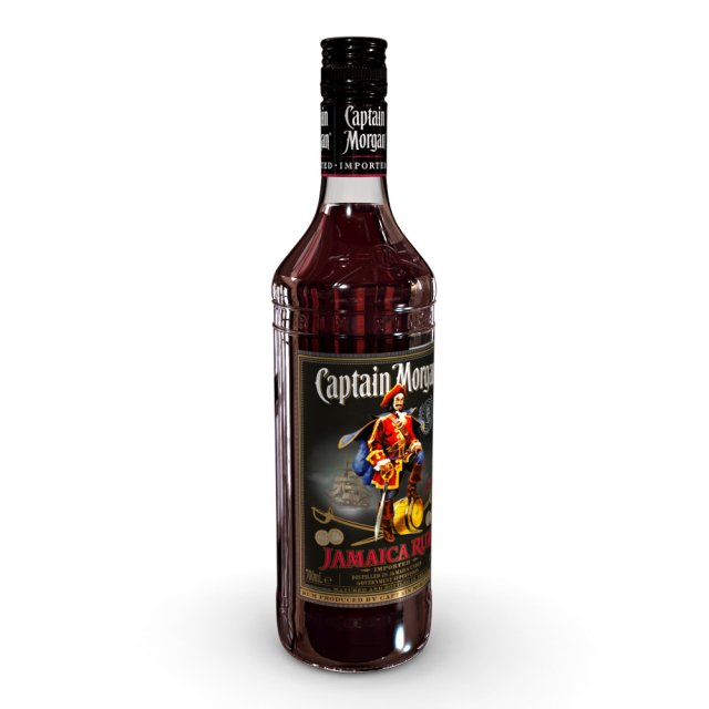 captain morgan jamaica rum 70cl bottle 3D Model .c4d .max .obj .3ds .fbx .stl .blend 