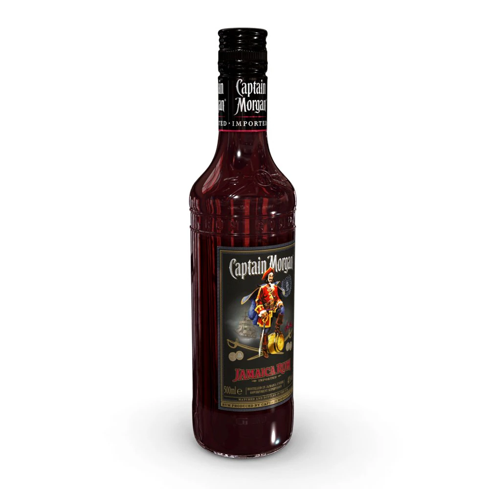 captain morgan jamaica rum 50cl bottle 3D Model .c4d .max .obj .3ds .fbx .stl .blend 
